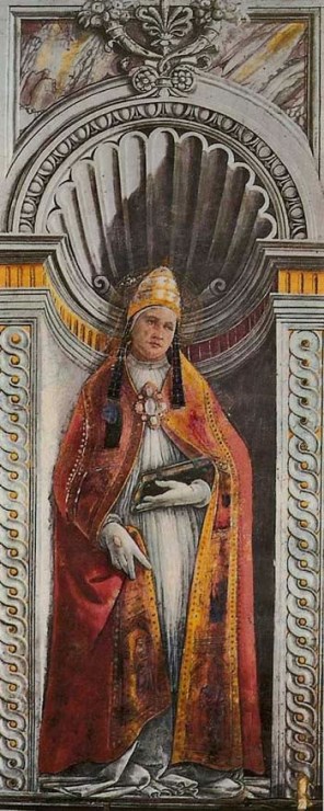 교황 성 에바리스토_by Sandro Botticelli_in the Sistine Chapel of the Vatican Museums in Vatican City.jpg
